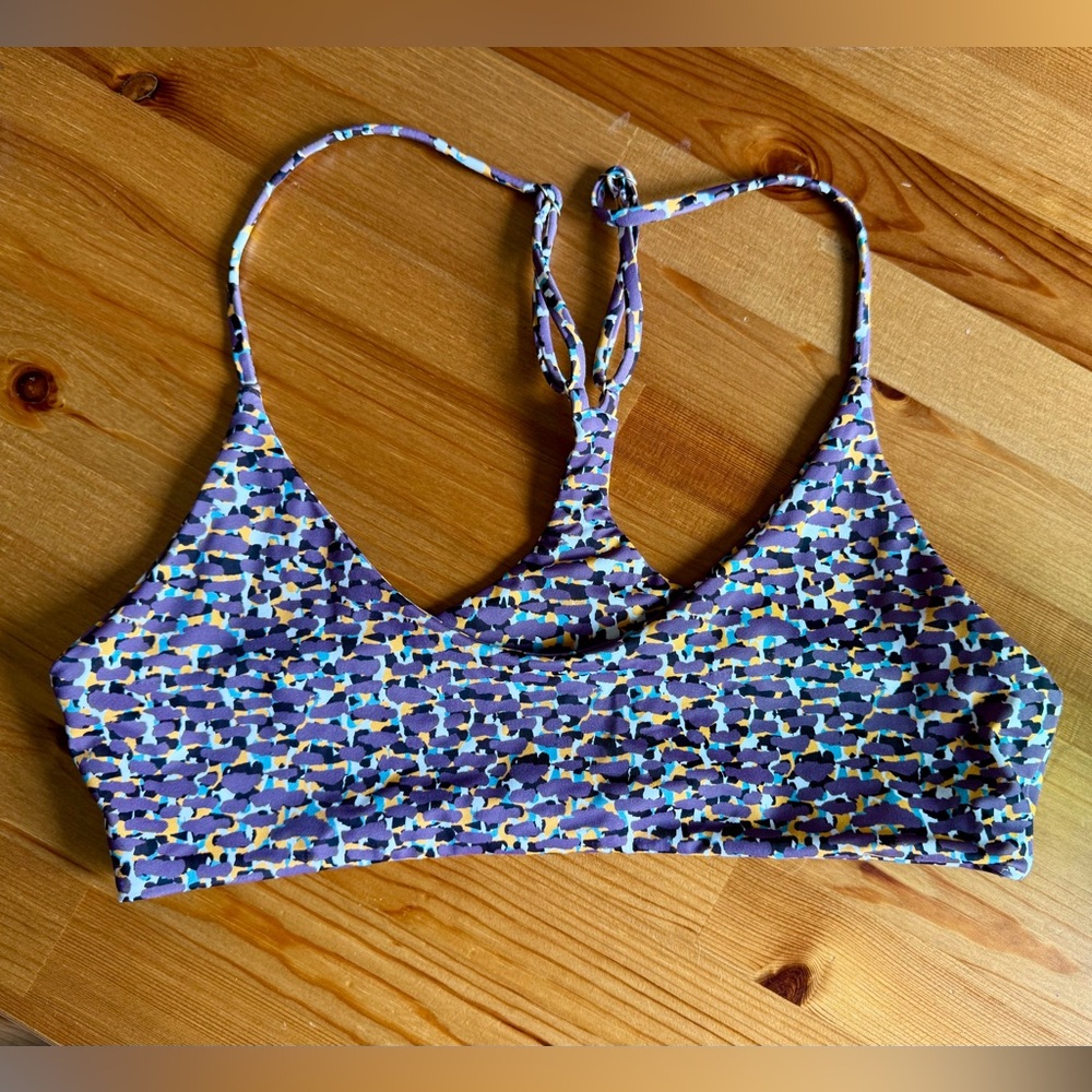 Dos Gardenias Wylder Swim Top - Coral (purple/white/orange/black/teal)